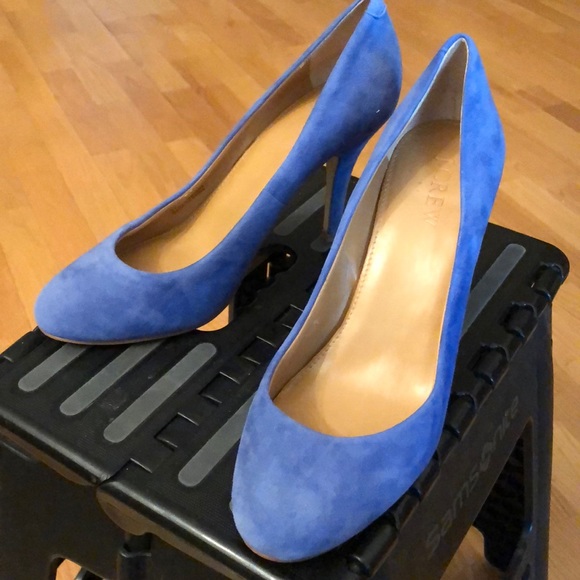 J. Crew Shoes - J Crew Blue Suede Heels. Size 6M